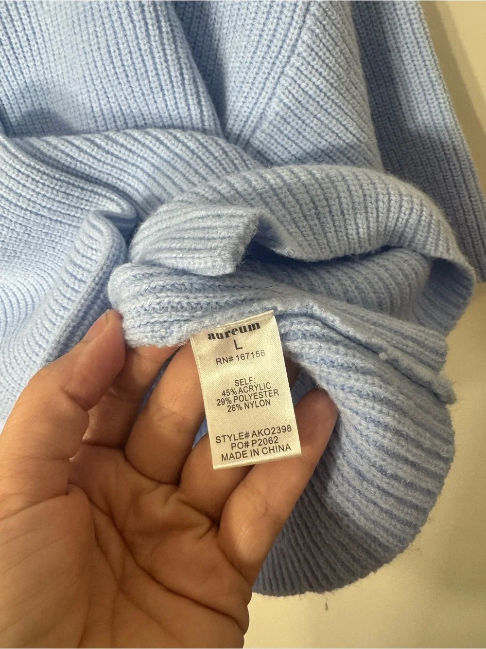 Aureum Baby Blue Knit Cardigan Short Sleeve - Picture 4 of 5